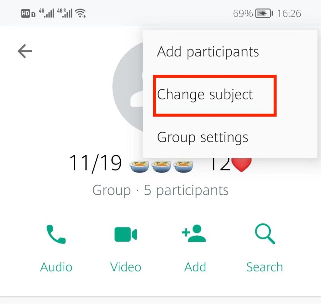 How to change group name in Yo WhatsApp