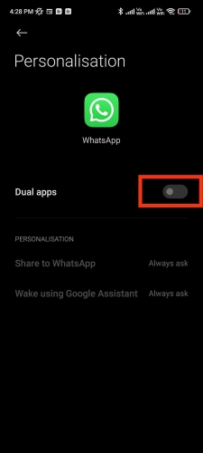 dual apps whatsapp