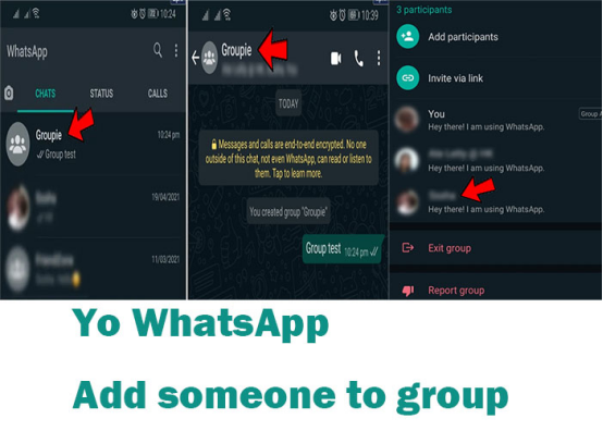 How to add someone on Yo WhatsApp group?