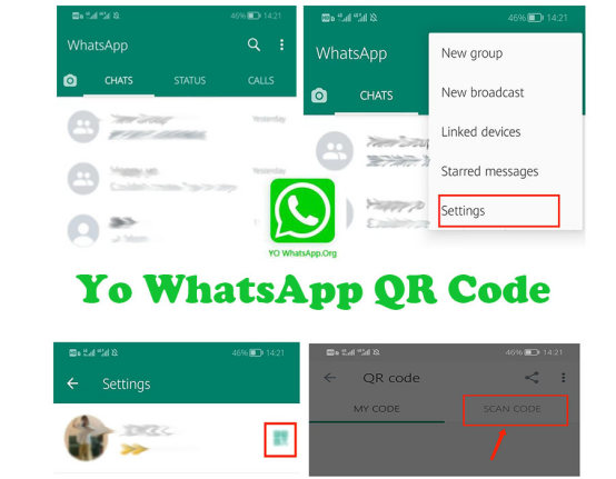 Where is my QR code on Yo WhatsApp?