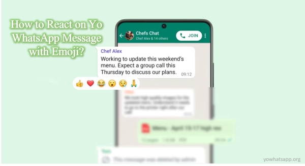 react on yowhatsapp message with emoji