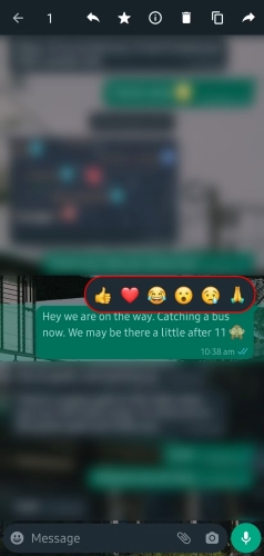 six emoji reactions
