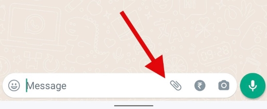 whatsapp atttachment button